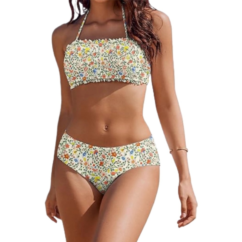 AI'MAGE Bikini Bandeau Swimswear with Removable Shoulder Straps/size: M